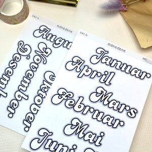 monatsaufkleber norsk journaling bujo