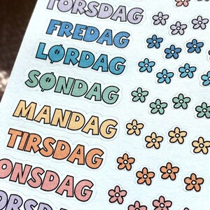 Alltagssticker Norwegisch Norwegisch Bujo tägliche Wochentage planen