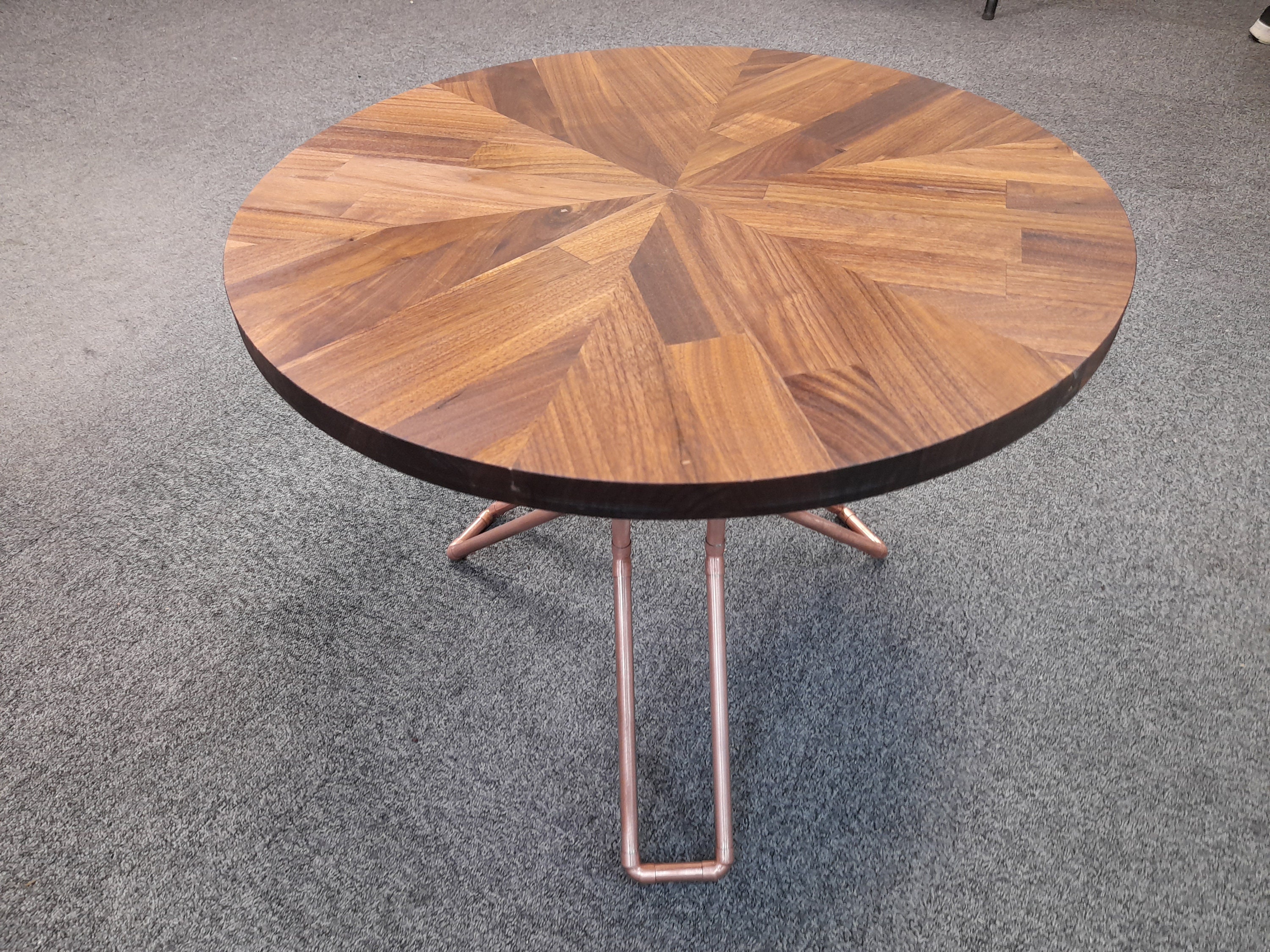 Designer Handmade Solid Wood Round Coffee Table Made with Etsy