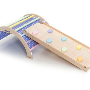 arch with slide and cushion, rocker for toddler, Montessori ramp.