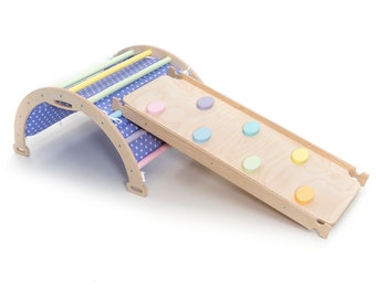 arch with slide and cushion, rocker for toddler, Montessori ramp.