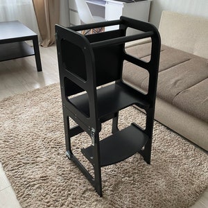 Transformable kitchen tower, Step stool, kitchen learning stool, Montessori furniture, kids table with bench