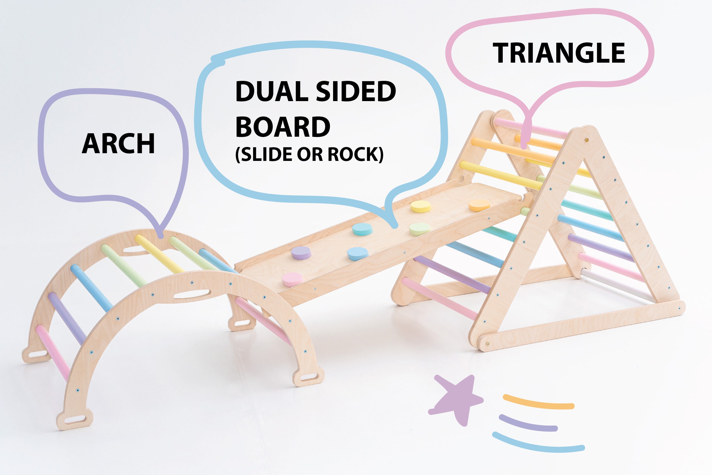 Nursery Ladder Pastel Rainbow, Learn • Play • Evolve