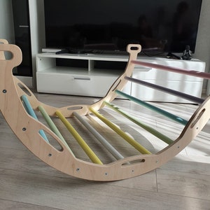 Wooden climbing arch, Rocker, Montessori arc, Toddler arch and rocker