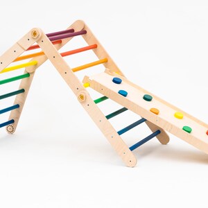 Transfromable Ladder Transformable Climbing Triangle Rainbow, Ladder Climber, Montessori ...