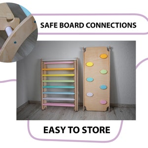 Climbing triangle pastel rainbow, foldable triangle, ladder climber, Montessori ramp, Kletterdreieck, toddler climber image 7