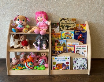 Toys and books storage shelves for kids, book shelf, toys shelf, Montessori furniture