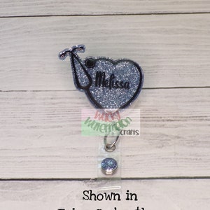 Personalized Stethoscope Heart Badge Reel