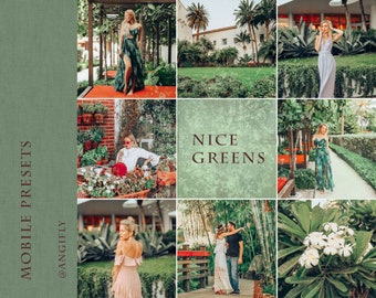 NICE GREENS Mobile Lightroom Presets, Green Spring Filter (DNG)