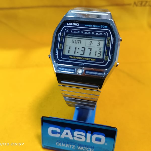 Vintage CASIO 1980 Rare First Temp Sensor 50M (225) TS-1000 Replaced New Casio s/s Band Pretty Used!!