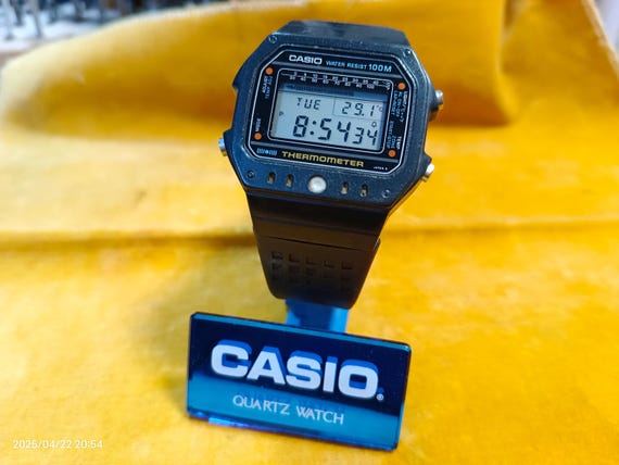 Vintage CASIO 1982 Rare First Temp Sensor 100M (225) TS-1100J Replaced New Casio Band Nice Used!!