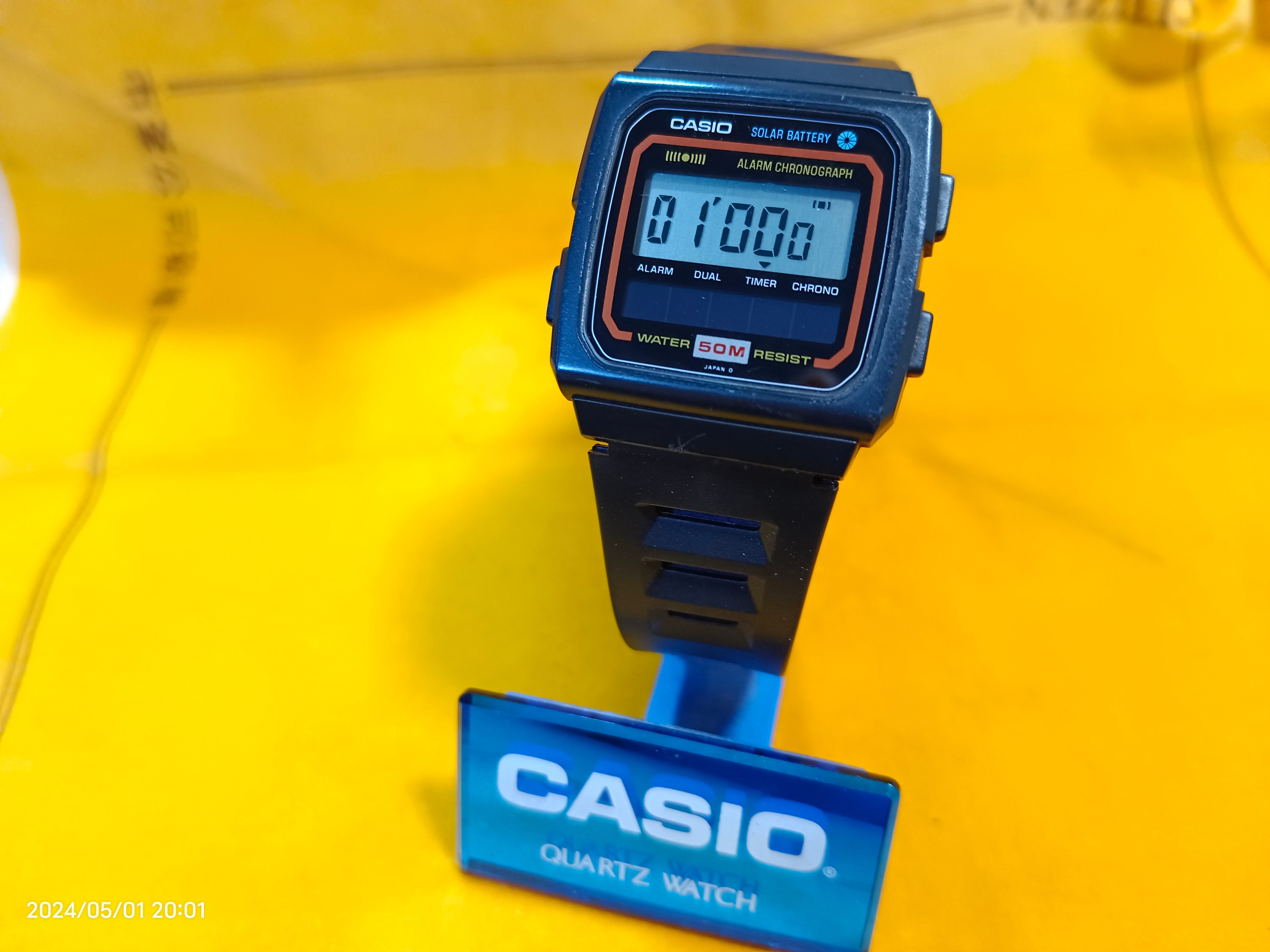 Vintage CASIO 1983 Solar 189 W 15 Diver s 50m Replaced New rubber band AF Nos Mint