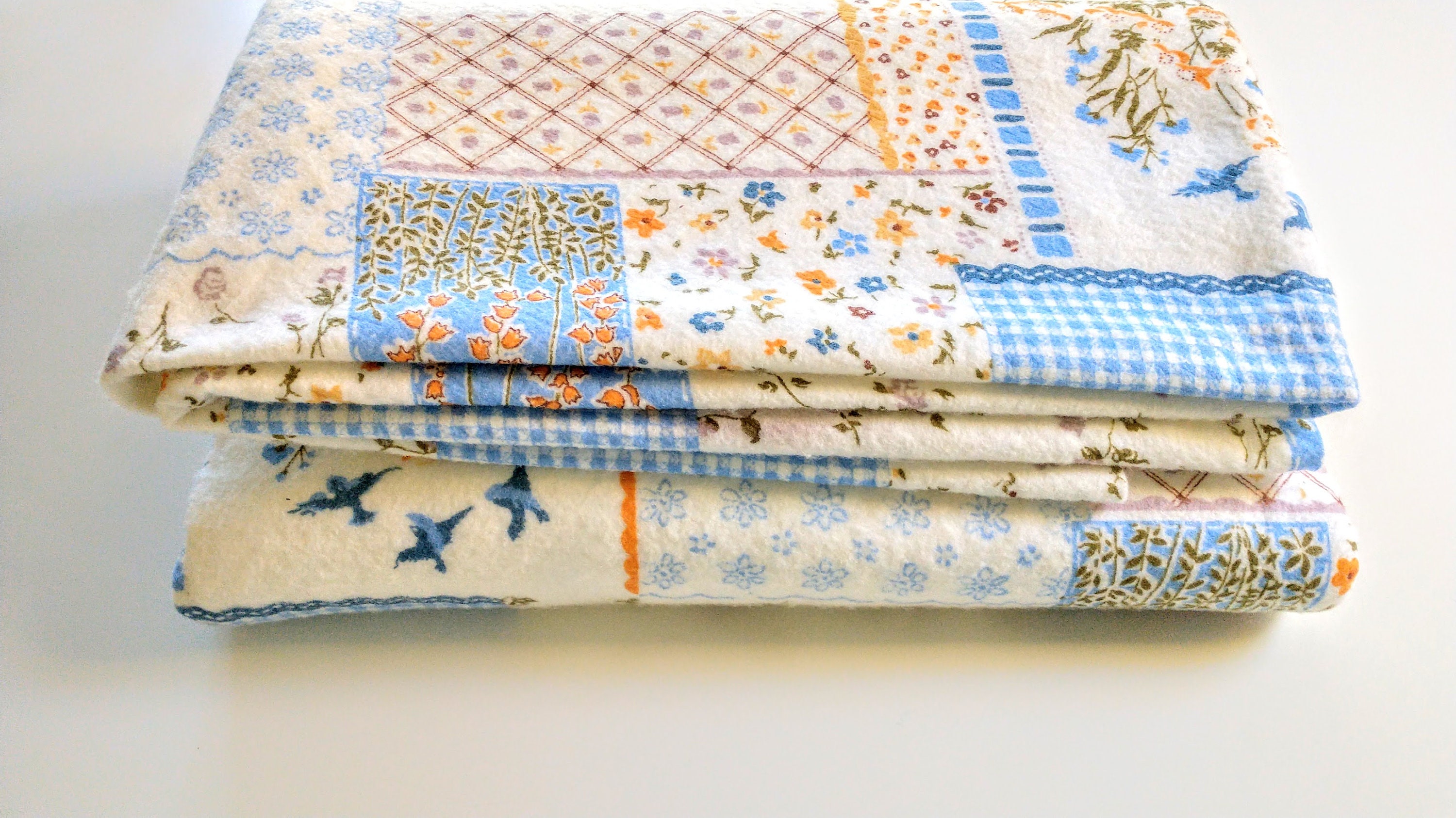 Vintage Floral Acrylic Blanket With Satin Trim Vintage Etsy