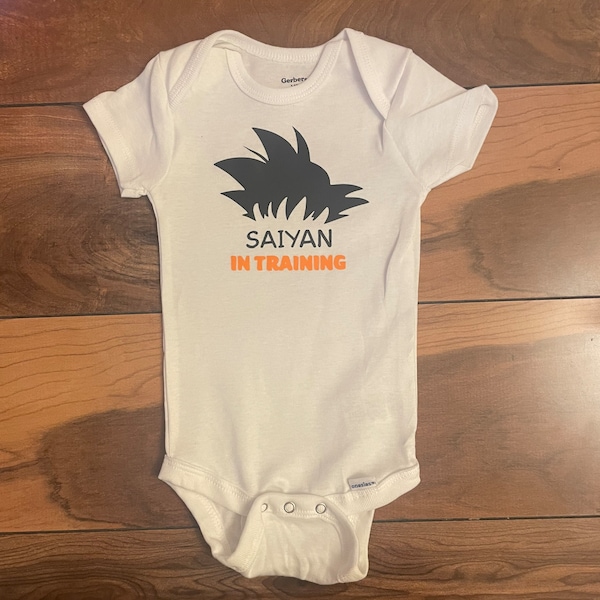 Dragon Ball Z Baby Onesie | Anime | Sayian in Training | Trendy | Baby Shower Gift | 90’s TV | Throwback