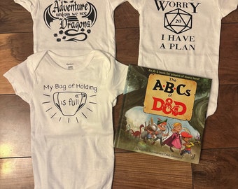 3 Pack DND onesies | Kids Shirt | Dungeons & Dragons | Gamer | Nerd | Cool Tees