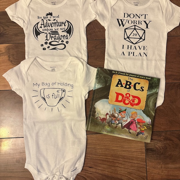 3 Pack DND onesies | Kids Shirt | Dungeons & Dragons | Gamer | Nerd | Cool Tees