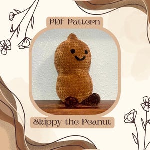 Skippy the Peanut Crochet Pattern - Jellycat inspired pattern