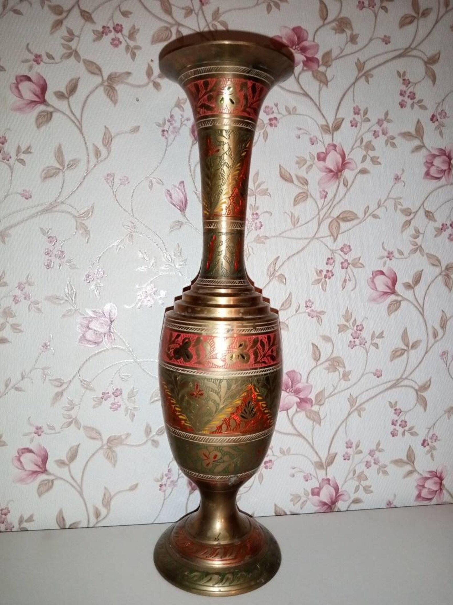 Old copper East Asian handmade vase from Pakistan 1965 Etsy