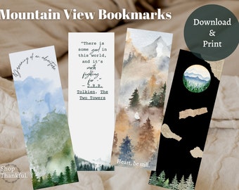 Mountain View bookmarks | Mountain View bookmarks for readers bookmark template bookmark download easy printable bookmark book nerd gift