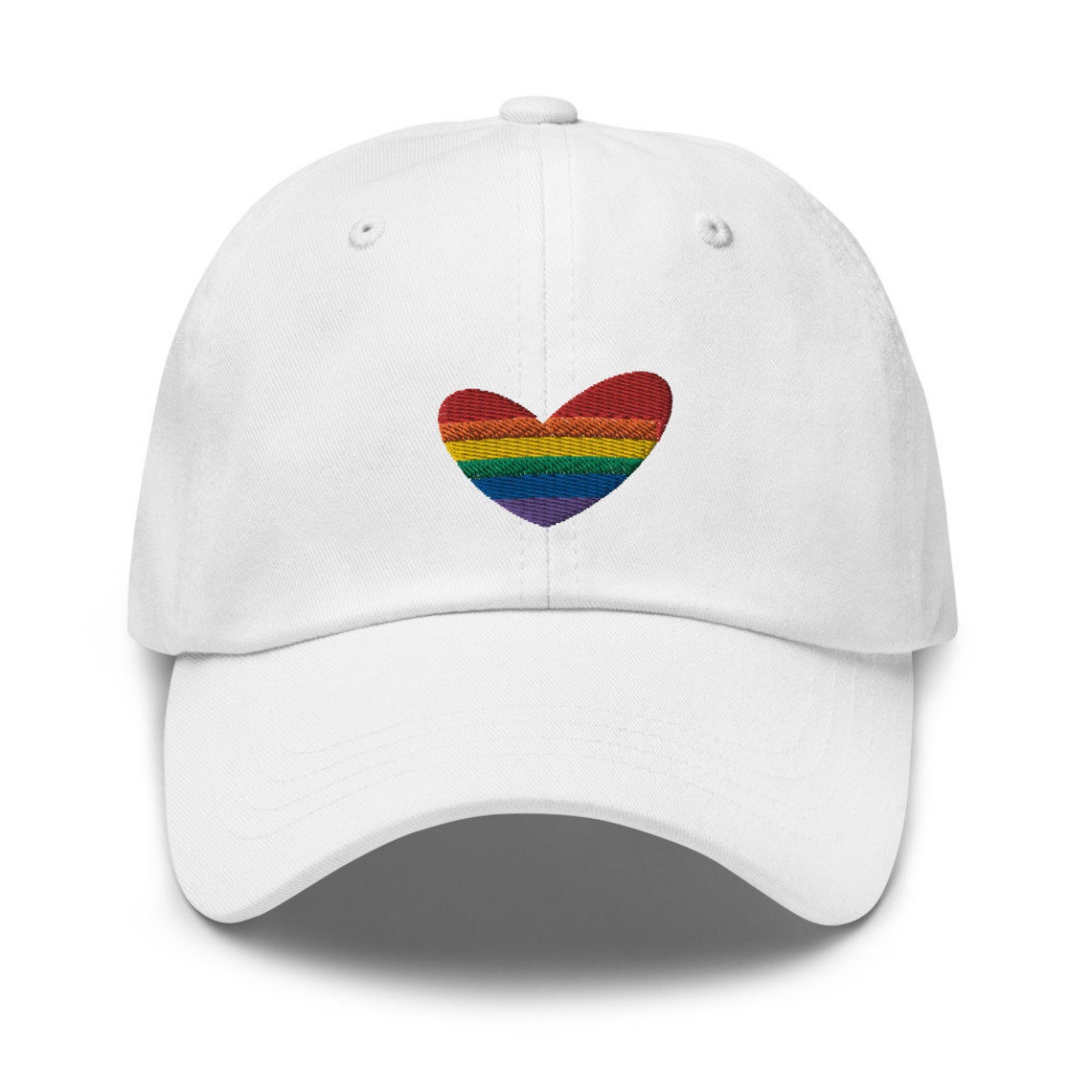 Funky Junque Rainbow Heart Dad Hat - Adjustable Cotton Cap For Men & Women - View #3