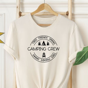 Camping Crew Shirt | Camping Crew, Fires-Friends-Drinks |Vacation Shirt | Nature Lover | Adventure Lover