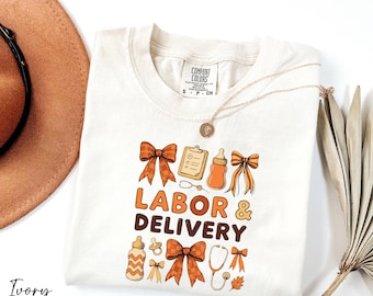 Labor and Delivery Shirt, L&D Nurse Shirt, Thanksgiving Shirt, Comfort Colors® Thankful Nurse Shirt, Gift for Nurse, Nurse Life Shirt