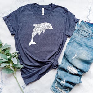 Floral Dolphin Shirt | Dolphin Lover Shirt | Cute Dolphin Shirt | Nature Lover | Dolphin Silhouette