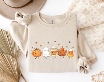 Fall Doodles Sweatshirt, Cute Fall Gift, Fall Crewneck, Autumn Season Sweatshirt, Pumpkin Season Sweater, Thanksgiving Sweatshirt