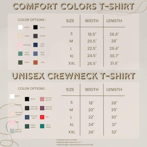 a poster with different colors and sizes of clothing