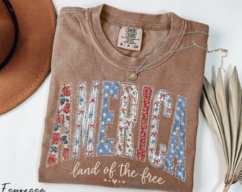 Retro America Shirt, Land of the Free Shirt, Independence Day Shirt, USA Shirt, 4th of July Shirt, Vintage American Shirt Comfort Colors®