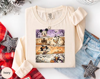 Disney Halloween Long Sleeve, Comfort Colors® Mickey and Friends Mummy Long Sleeve, Disneyland Vacation Shirt, WDW Spooky Season Long Sleeve