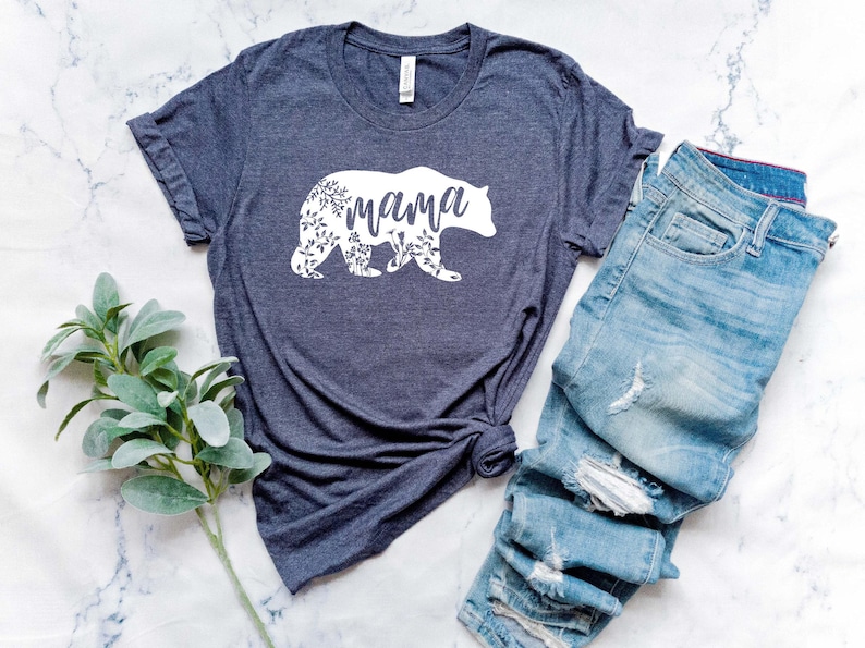 Mama Bear Shirt, Floral Mama Bear Shirt, Cute Mom Shirt, Mom-Life Shirt, Mother's Day Gift, Gift For Mothers image 1