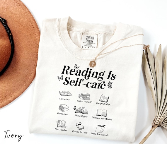 Comfort Colors® Reading is Self Care Shirt, Reading Shirt, Retro Butterfly Bookish Shirt, Gift for Book Lovers, Reader Shirt, Bookworm Shirt