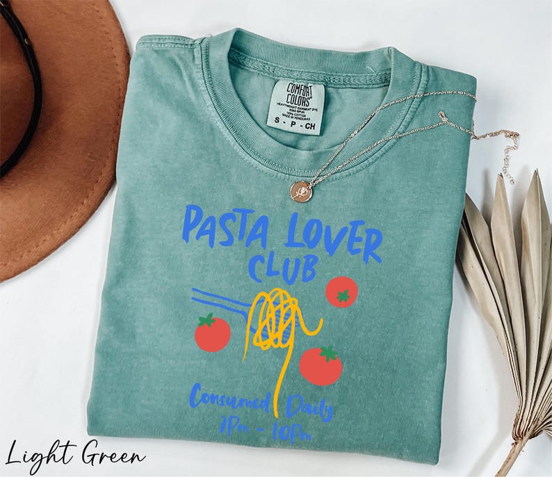 a t - shirt that says pasta lover club with tomatoes on it