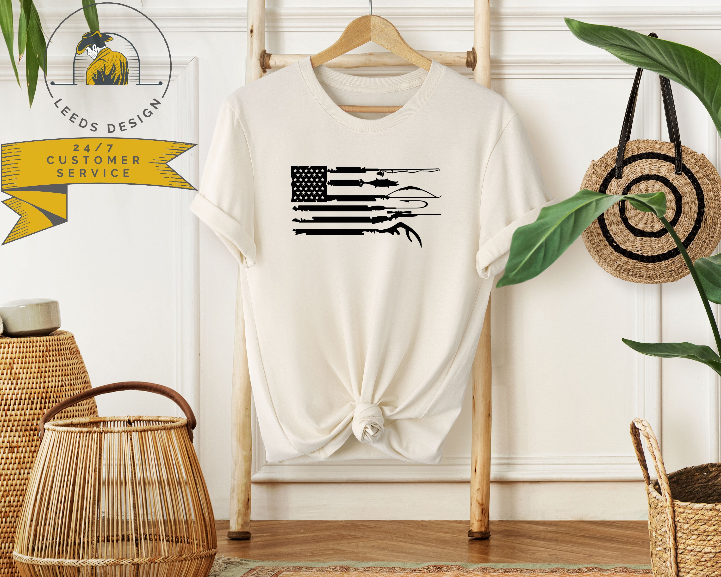 Hunting Shirt, Fishing Shirt, Hunting USA Flag Shirt, Gift for