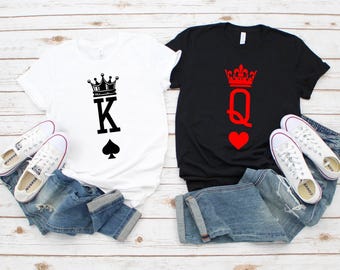King and Queen Shirt, Couple Shirts, King of Spades and Queen of Hearts Shirt, Couple Outfit, His and Hers