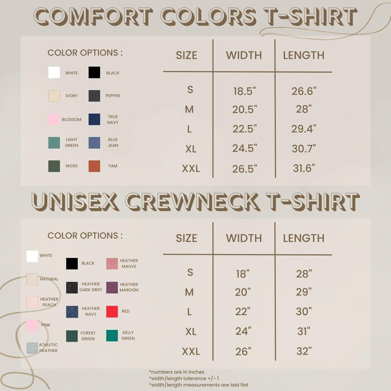 a poster with different colors and sizes of clothing