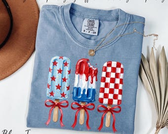 USA Popsicle Shirt, Patriotic Ice Cream Shirt, 4th of July Shirt, Summer Vibes Shirt, American Shirt, Independence Day Shirt Comfort Colors®
