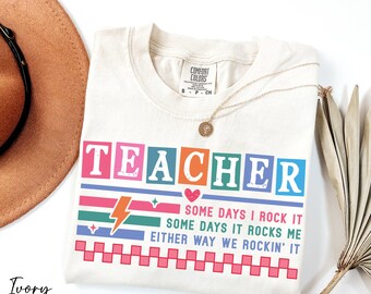 Teacher Shirt, Funny Teacher Tee, Teacher Life Shirt, Checkered Teacher Shirt, Comfort Colors® Teacher Appreciation, New Teacher Shirt