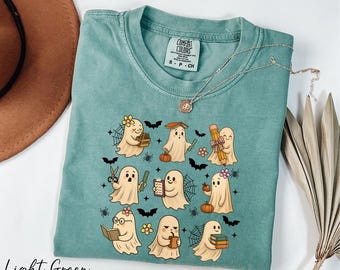 Comfort Colors® Halloween Teacher Shirt, Teacher Ghost Shirt, Back to School Shirt, Halloween Student Shirt, Cute Halloween Ghost Shirt