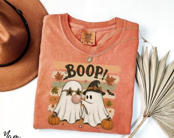 Ghost Bubble Gum Shirt, Boop Shirt, Funny Ghost Shirt, Comfort Colors® Halloween Shirt, Spooky Season Shirt, Halloween Party Shirt
