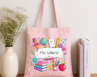 Personalized Teacher Tote Bag, Teacher Name Bag, Back to School Shirt, Teacher Appreciation Gifts, Custom Teacher Tote