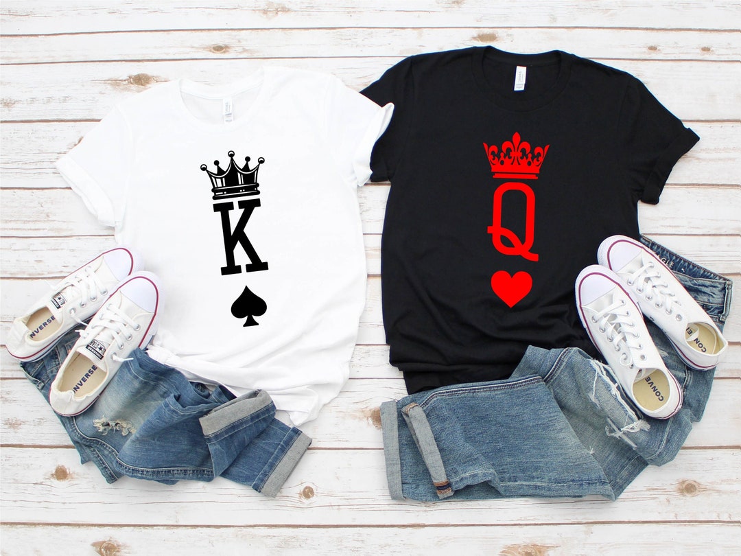 King and Queen Shirt Couple Shirts King of Spades and Queen - Etsy
