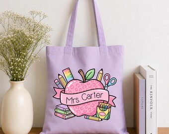 Custom Teacher Tote Bag, Teacher Appreciation, Teacher Supplies Tote Bag, Teacher Life Tote Bag, Cute Teacher Gift