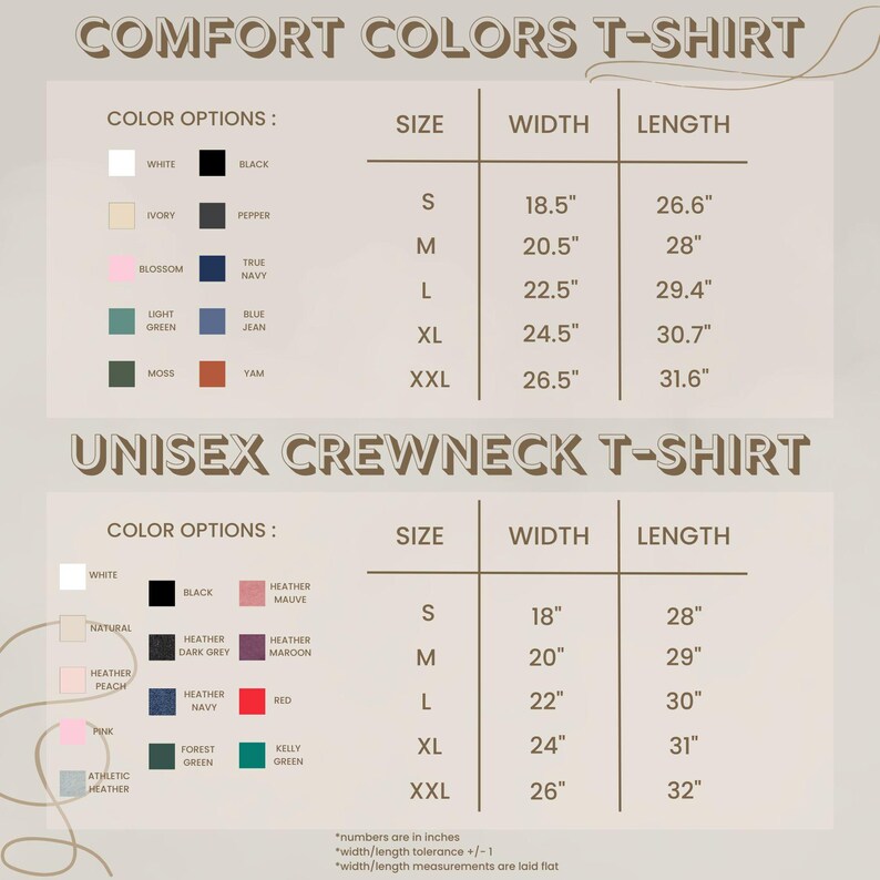 a poster with different colors and sizes of clothing
