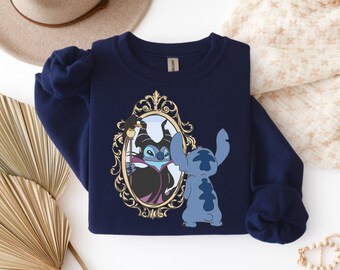 Stitch Maleficent Cosplay Sweatshirt, Stitch Sweatshirt, Spooky Season Sweater, Disney Halloween Sweatshirt, Disneyland Vacation Sweatshirt