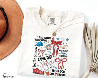 Comfort Colors® Baseball Shirt, Game Day Tee, No Place Like Home Tee, All About That Base Shirt, Tis The Season Tee, Baseball Game Day Shirt