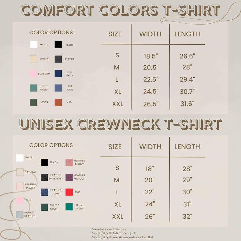 a poster with different colors and sizes of clothing
