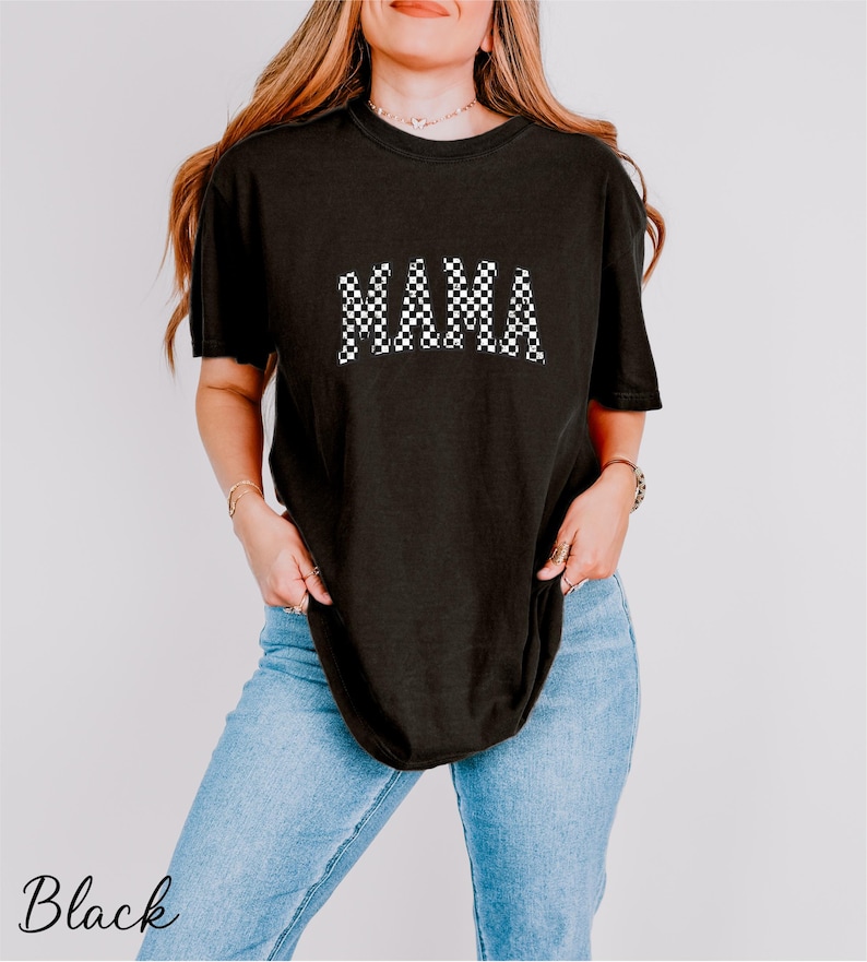 Comfort Colors® Mama Checkered Shirt, Rocker Mama Shirt, Grunge Mama Shirt, Gift for Mom, Mother's Day Gift, Retro Mama Shirt, Mama Shirt image 4