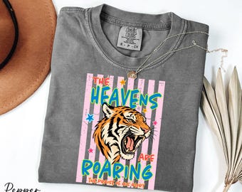 The Heavens Are Roaring Shirt, Tiger Christian Shirt, Bible Verse Shirt, Faith Based Shirt, Religious Women Shirt Comfort Colors®